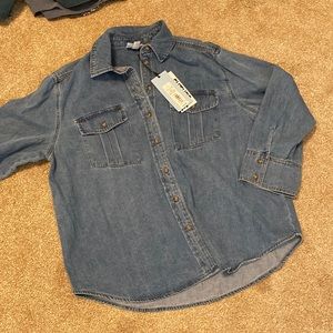 Denim shirt, never worn tags on size small